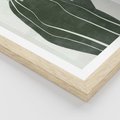 Plakat w ramie 50x70 - Zieleń Inspirującego Życia - zielony plakat, minimalizm - rama drewno