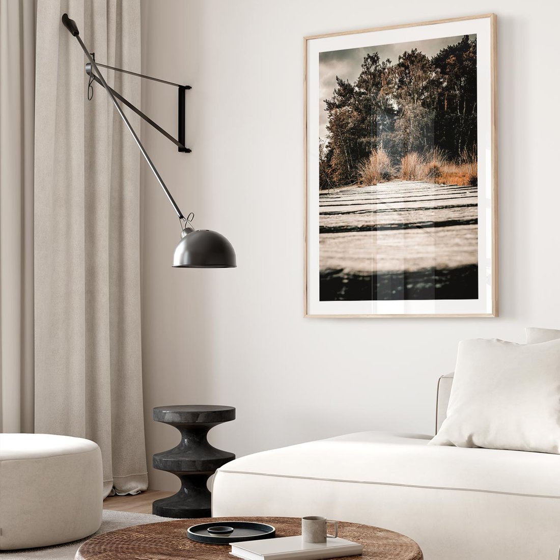 Plakat w ramie 30x40 - Fotografia w Ciepłych Barwach - odcienie brązu, fotografia - rama drewno