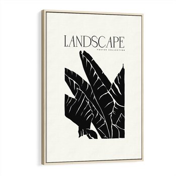 Obraz w ramie 70x100 - Rytmy roślinnego życia - nowoczesna sztuka, minimalistyczny styl - rama drewno