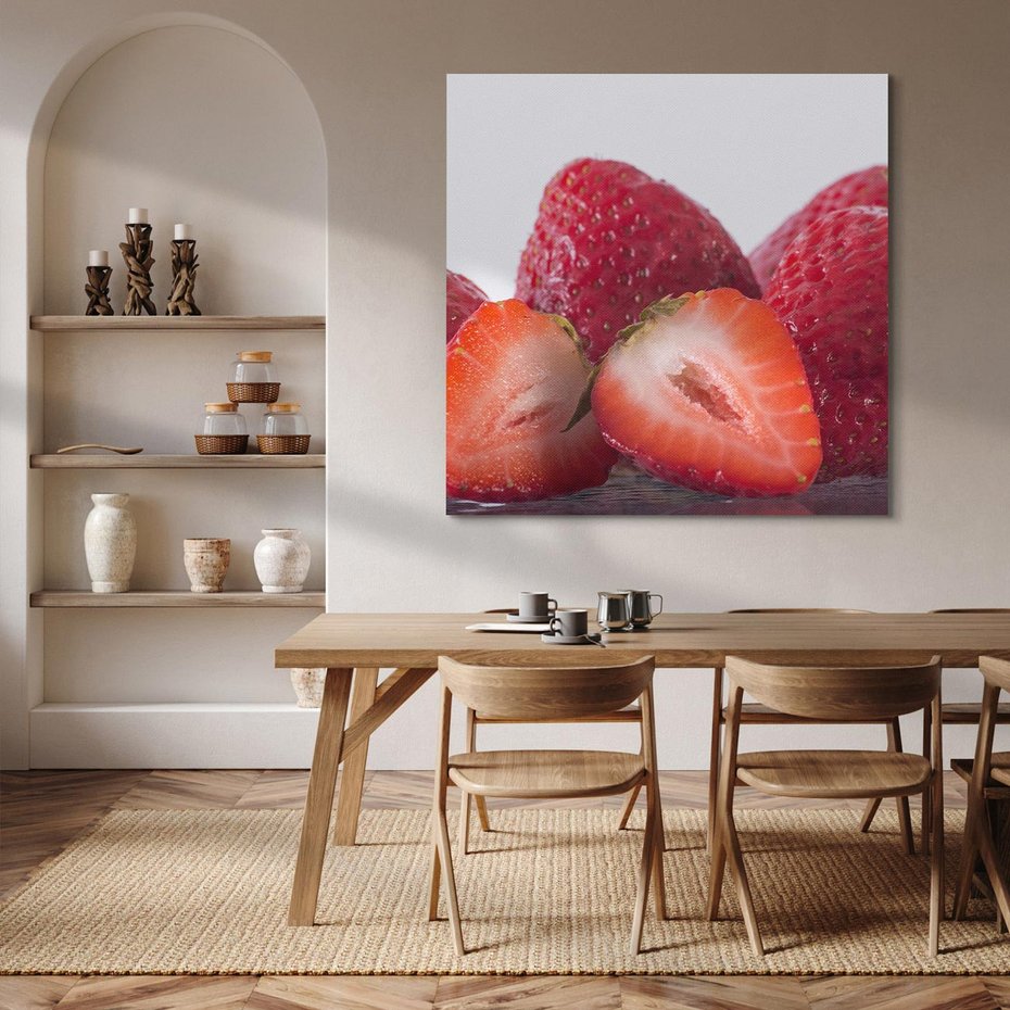 Obraz na płótnie 50x50 - Truskawki Słodki Raj - truskawki, owoce