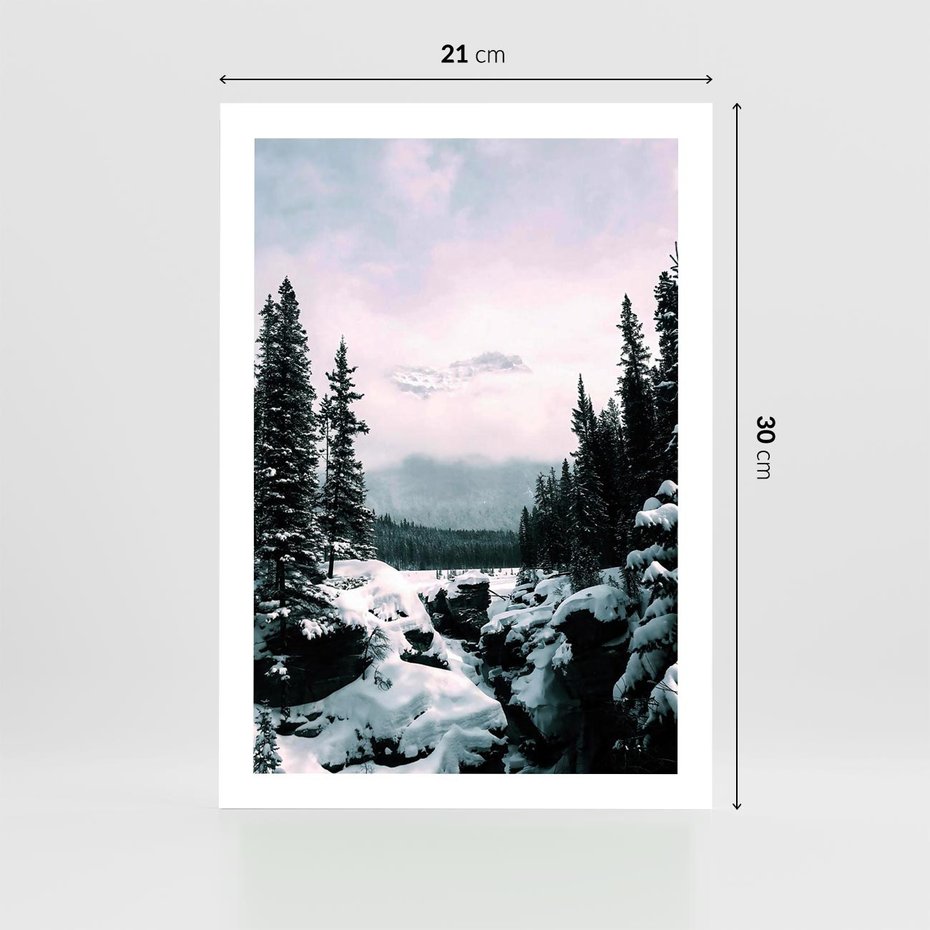 Plakat bez ramy 21x30 - Zimowe Góry - zimowy krajobraz, góry