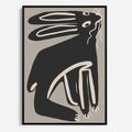 Obraz w ramie 50x70 - Konturujące Struktury - skandynawska sztuka, królik - rama czarna