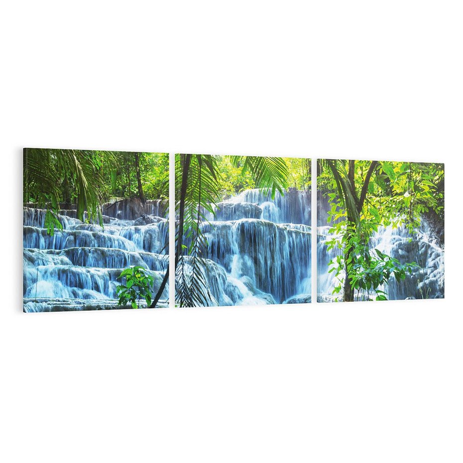 Obraz na płótnie 120x40 - Meksykański wodospad w lesie - wodospad, las