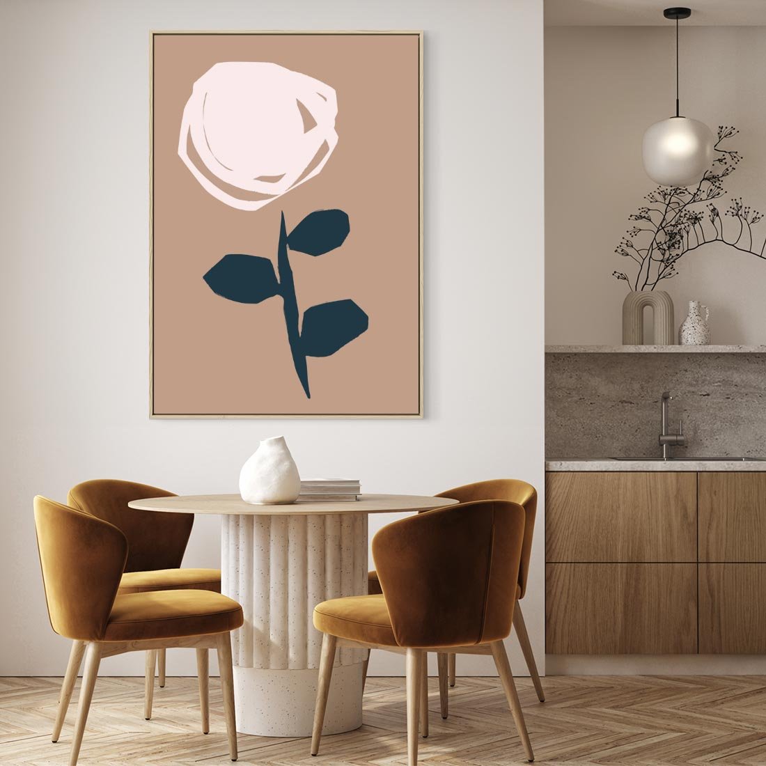 Obraz w ramie 80x120 - Niewytłumaczalne - abstrakcyjny obraz, plakat - rama drewno