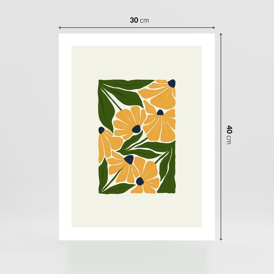 Plakat bez ramy 30x40 - Świetliste Kwiaty Natury - kwiaty, nowoczesna grafika