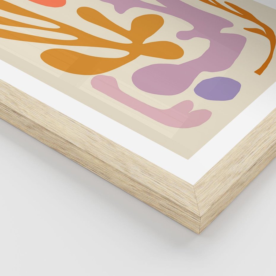 Plakat w ramie 40x50 - Ekspresjonistyczne Impulsy - abstrakcyjny obraz, pastelowe kolory - rama drewno