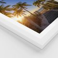 Plakat w ramie 50x70 - Rajskie palmy w tropikalnym raju - palmy, tropiki - rama biała
