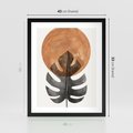Plakat w ramie 40x50 - Natura a Sztuka - liść monstery, czarna grafika - rama czarna