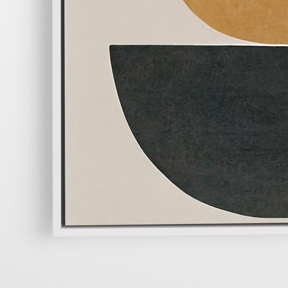 Obraz w ramie 50x50 - Podróżne Refleksyjne Odbicia - abstrakcyjny obraz, kolory ciepłe - rama biała