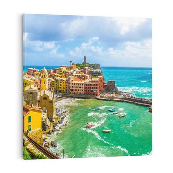 Obraz na płótnie 40x40 - Morze włoskich łodzi - Włochy, łodzie