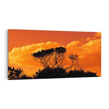 Obraz na płótnie 120x60 - Magiczne Drzewa na Tle Rozległej Sawanny - drzewa, sawanna