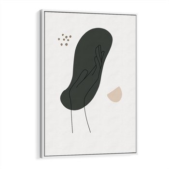 Obraz w ramie 80x120 - Tajemnicze Impulsy - szkic jedną linią, one lone - rama biała