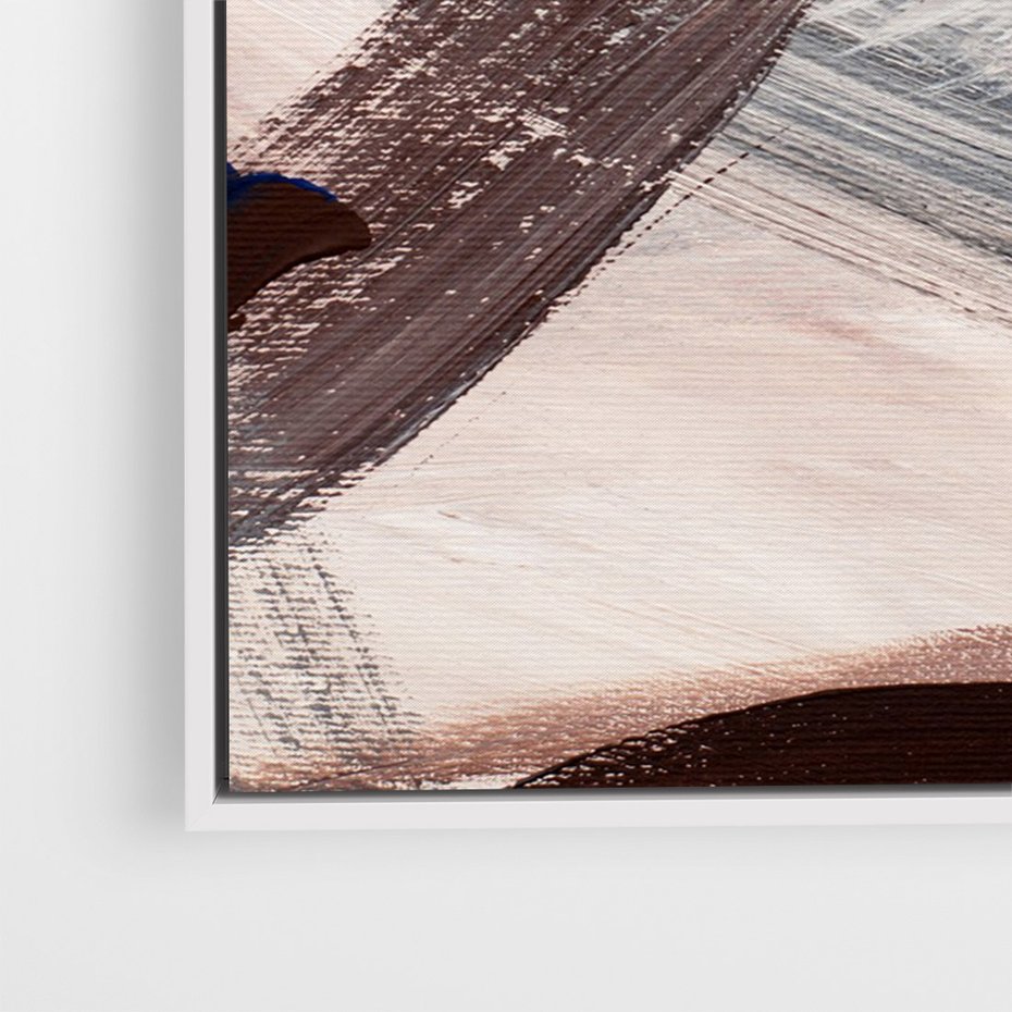 Obraz w ramie 70x100 - Eksploracja Dramaturgii - abstrakcyjny chaos, chatyczne maźnięcia pędzla - rama biała