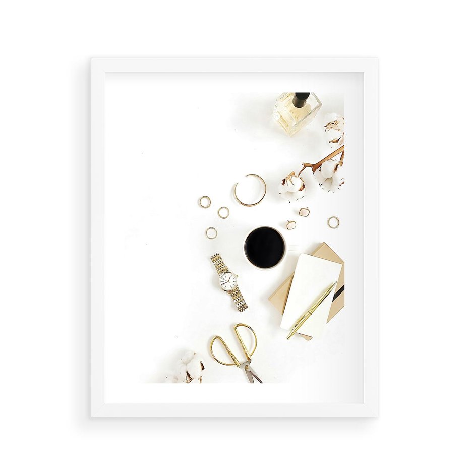 Plakat w ramie 40x50 - Luksusowy Lifestyle - kompozycja lifestyle, fotografia - rama biała
