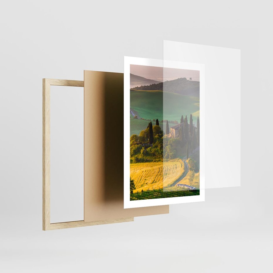 Plakat w ramie 50x70 - Pejzaż w perspektywie - pejzaż, perspektywa - rama drewno