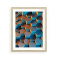 Plakat w ramie 40x50 - Trójwymiarowa Gra - geometryczna, 3D - rama drewno