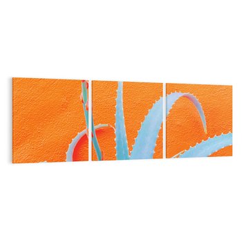 Obraz na płótnie 120x40 - Naturalna Harmonia - kaktusy, liście