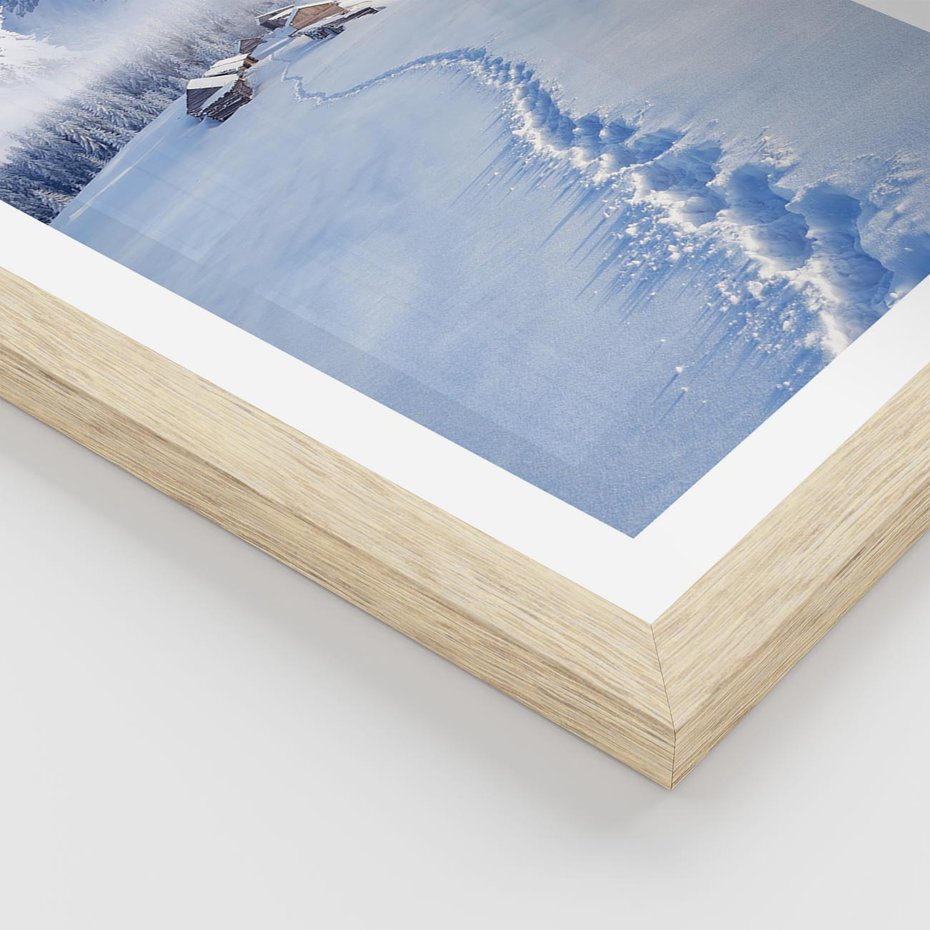 Plakat w ramie 30x40 - Magia zimowych gór - zima, góry - rama drewno