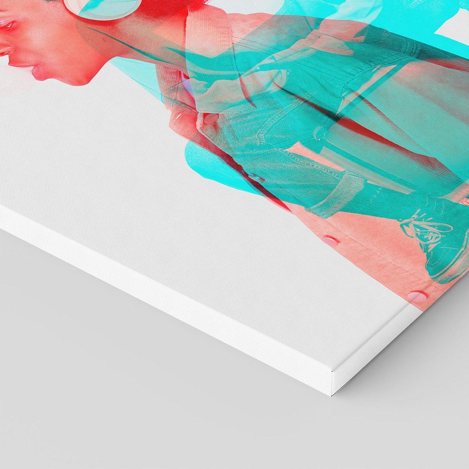 Obraz na płótnie 50x50 - Rytmy Wspomnień - kolaż zdjęć, kobieta