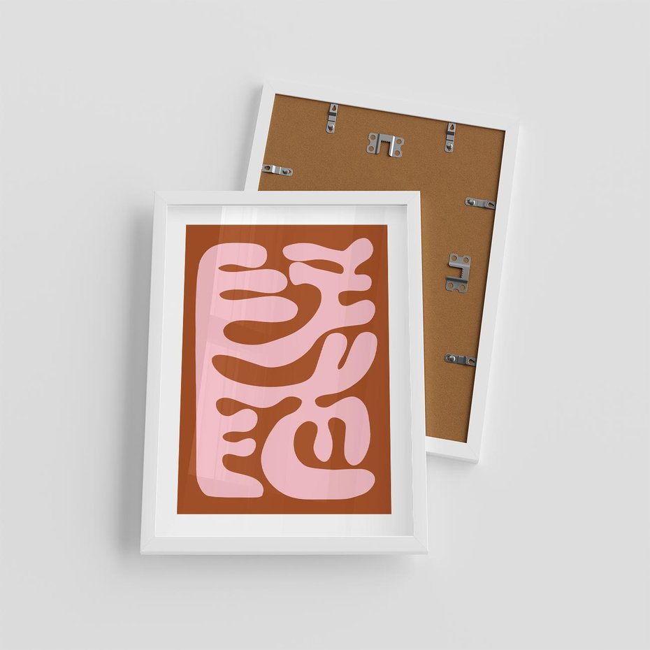 Plakat w ramie 30x40 - Migotliwe Boho Marzenia - abstrakcyjny obraz, plakat - rama biała