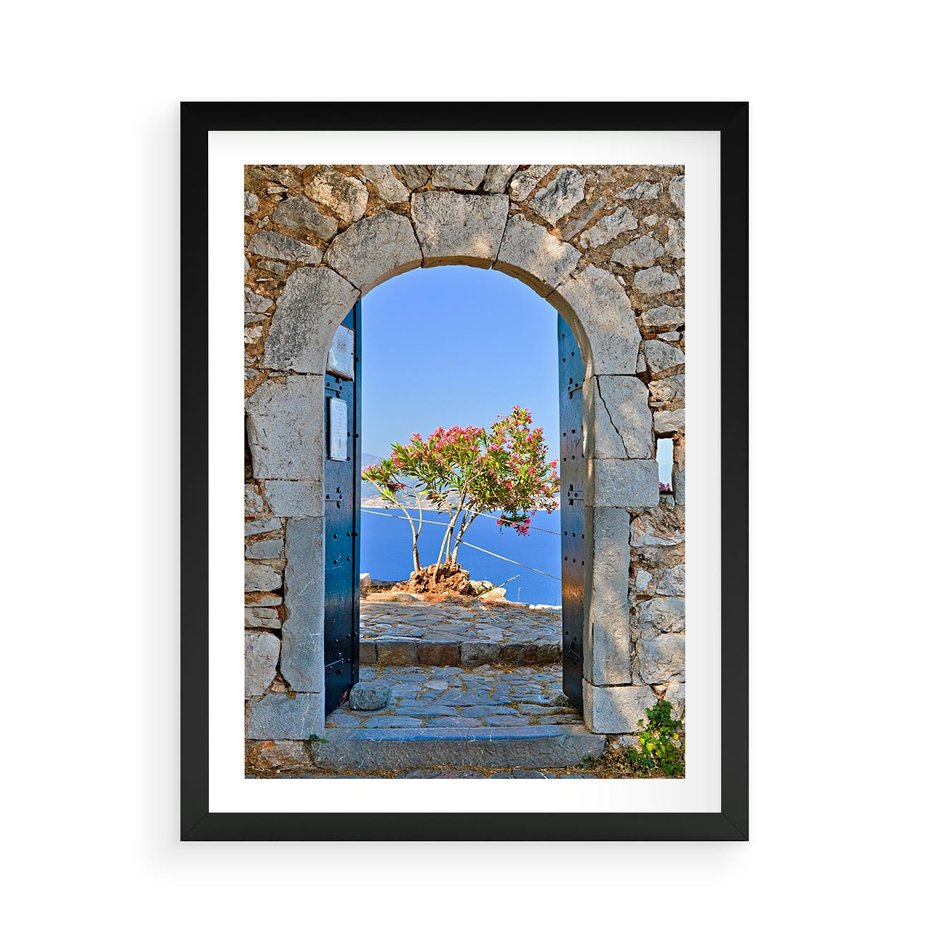 Plakat w ramie 50x70 - Perspektywa nad morzem - perspektywa, morze - rama czarna