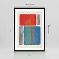 Plakat w ramie 50x70 - Kolorowe Spektrum - kolorowa geometria, prostokąty w intensywnych kształtach i czarne kreski - rama czarna