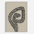 Obraz w ramie 70x100 - Nowoczesne Spektrum Wyobraźni - boho plakat, czarne kropki kreski - rama biała