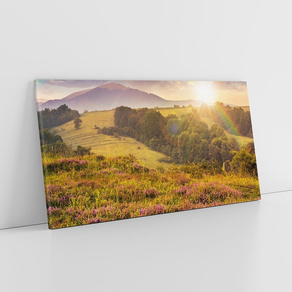 Obraz na płótnie 140x70 - Pejzaż na łące - pejzaż, łąka