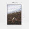 Obraz w ramie 70x100 - Owiecka panorama - góry, owca - rama biała