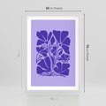Plakat w ramie 50x70 - Migocące Boho Wibracje - kwiaty, energetyczne fioletowe tło - rama biała
