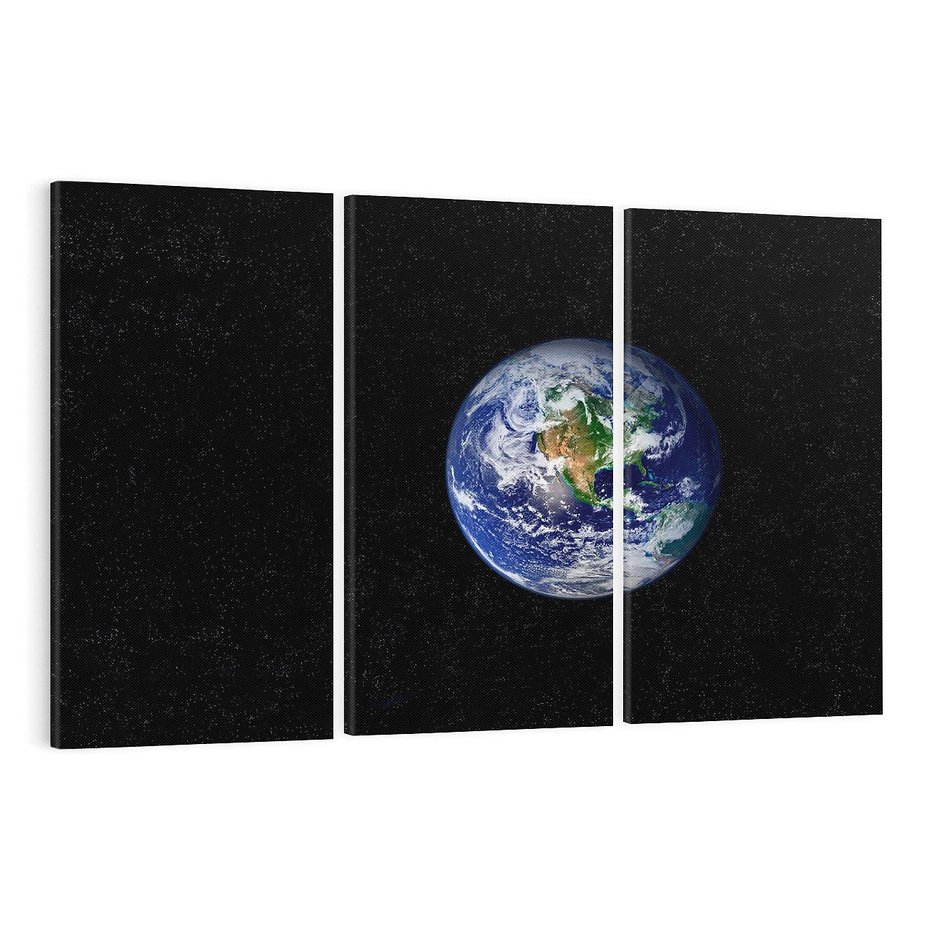 Obraz na płótnie 120x80 - Magiczne kosmiczne krajobrazy: ziemia i gwiazdy - kosmos, ziemia