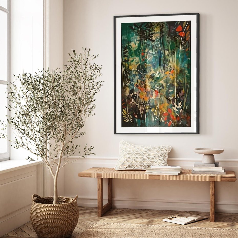 Plakat bez ramy 21x30 - Abstrakcyjne Wariacje Form - abstrakcyjny obraz, mnogość kolorów