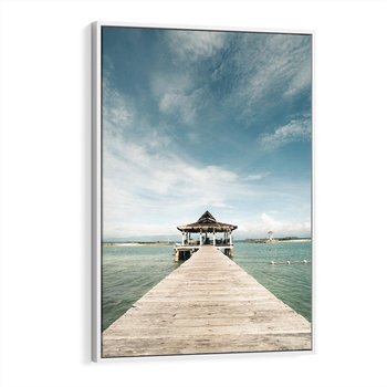 Obraz w ramie 80x120 - Magia Morza i Piękno Plaży - Hawaje, morze - rama biała