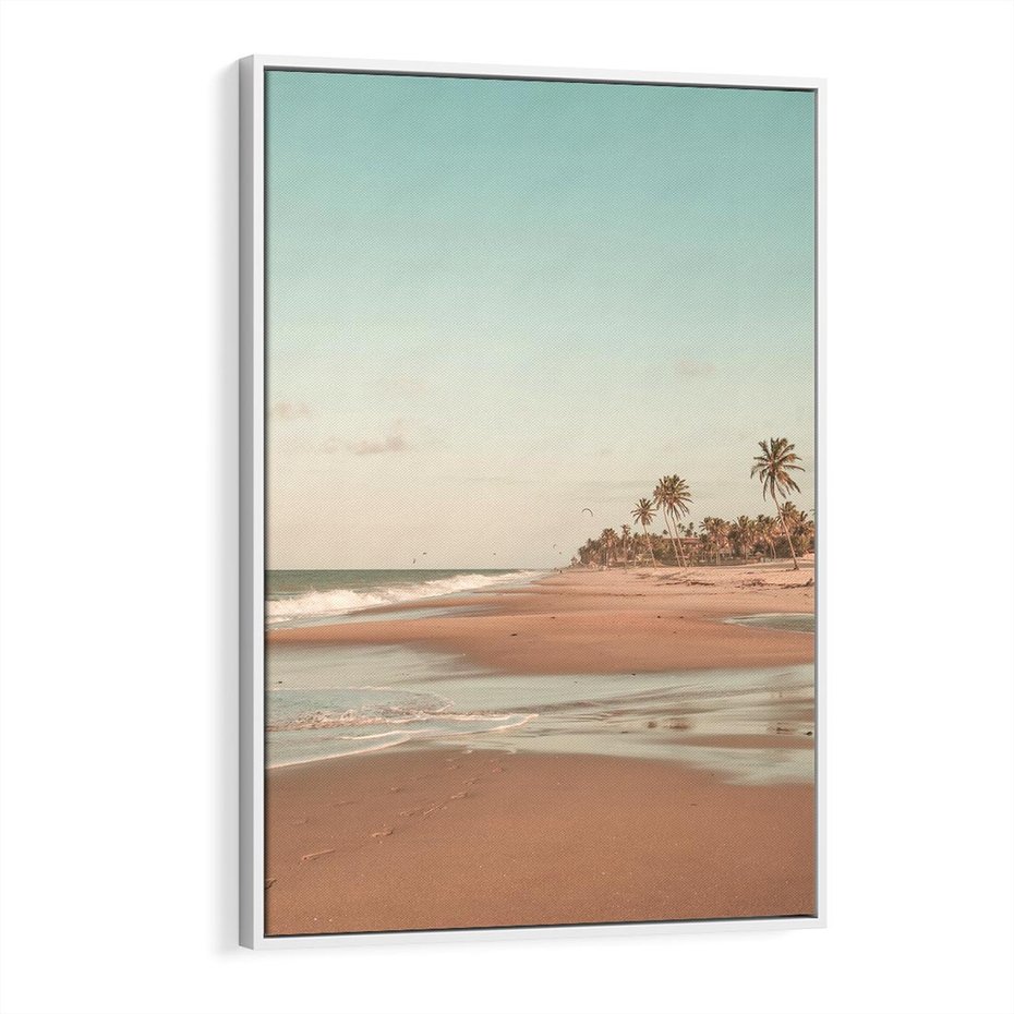 Obraz w ramie 50x70 - Ukojenie na Plaży - fotografia, rajska plaża - rama biała