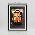 Plakat w ramie 50x70 - Kulinarne podróże do Japonii - sushi, japonia - rama czarna