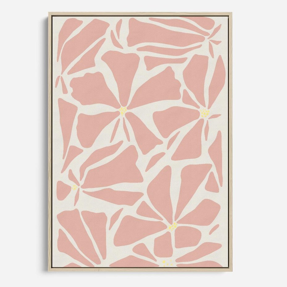 Obraz w ramie 80x120 - Akwarelowe Promienie - abstrakcyjne boho kwiaty, kompozycja - rama drewno