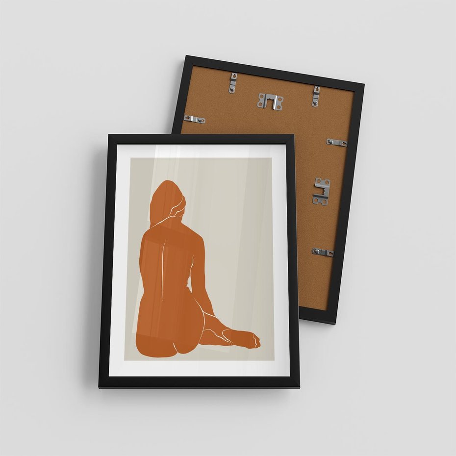 Plakat w ramie 30x40 - Kobieca Sylwetka w Stylu Modernistycznym - modernistyczny pakat, kobieca sylwetka - rama czarna