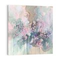 Obraz na płótnie 40x40 - Efemeryczne Kwitnienie Drzew - akwarela, rozmyte pastelowe tłó