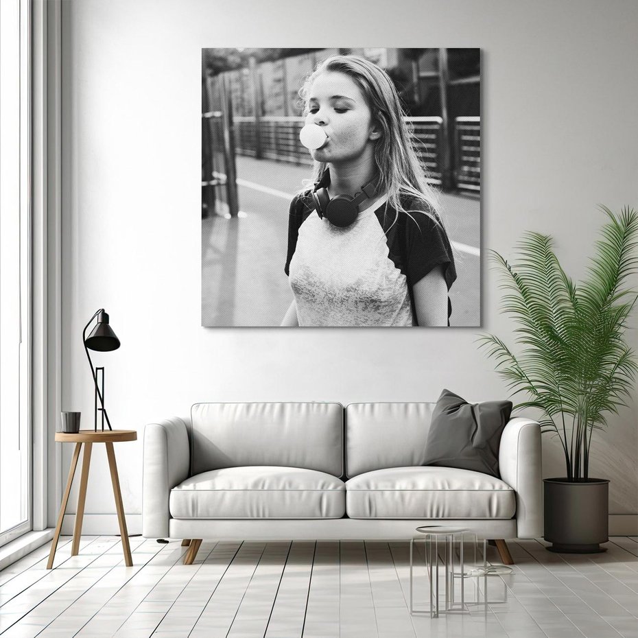 Obraz na płótnie 80x80 - Letnia Młodość - nowoczesna fotografia, czarno biała