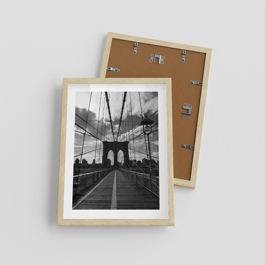 Plakat w ramie 30x40 - Most Nowoczesności - most, nowoczesny - rama drewno