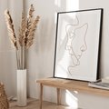Plakat w ramie 40x50 - Jedna Linia, Dwie Twarze - minimalistyczny plakat, dwie twarze - rama czarna