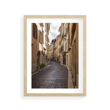 Plakat w ramie 30x40 - Magiczne widoki - uliczka, perspektywa - rama drewno