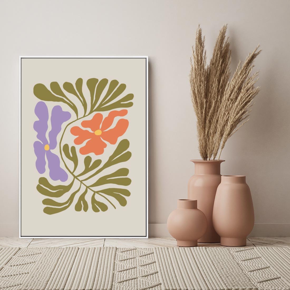 Obraz w ramie 50x70 - Bezgraniczne Impresje - kwiaty, abstrakcja - rama biała