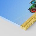 Obraz na płótnie 120x60 - Ruralne żniwa - traktor, przyczepa