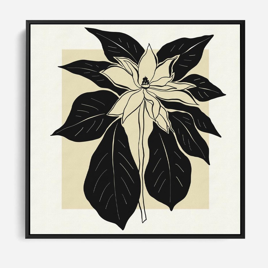 Obraz w ramie 50x50 - Melancholia przerywanych linii - wiaty, typografia - rama czarna