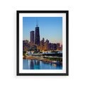 Plakat w ramie 40x50 - Miasto nad Rzeką - miasto, rzeka - rama czarna