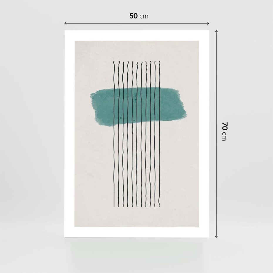 Plakat bez ramy 50x70 - Bezczasowe Wspomnienia - abstrakcyjna akwarelowa plama, nieregularne kreski