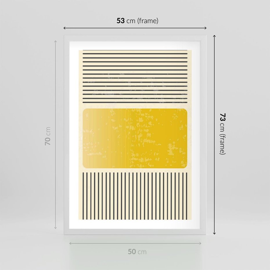 Plakat w ramie 50x70 - Geometryczna Harmonia - geometria, nowoczesny plakat - rama biała