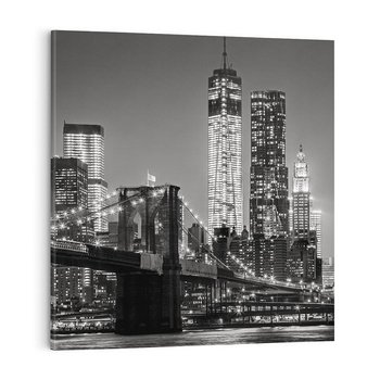 Obraz na płótnie 70x70 - Most nad Manhattańskim Skarbem - most, Nowy Jork