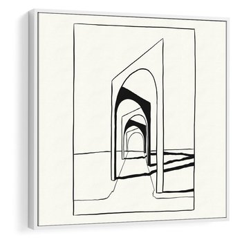 Obraz w ramie 80x80 - Poezja światła i cienia - nowoczesna sztuka, minimalistyczny styl - rama biała